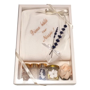 Set prima baita cu nasii, set baita dupa botez, crem, Denikos NK86