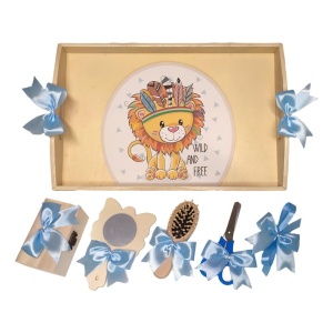 Set tava mot ruperea turtei tema Leu, fundite bleu, Denikos® TV041 - Img 2