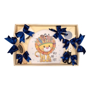 Set tava mot ruperea turtei tema Leu, fundite bleumarin, Denikos® TV042