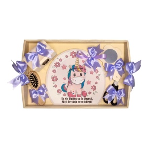 Set tava mot ruperea turtei tema Unicorn, fetita, fundite Lila, Denikos® TV062