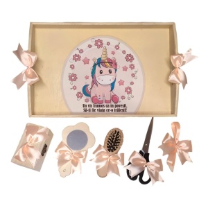 Set tava mot ruperea turtei tema Unicorn, fetita, fundite Somon, Denikos® TV068 - Img 2