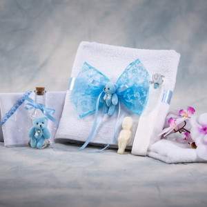 Trusou botez ursuleti bleu NK012