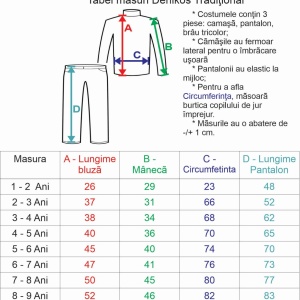 Costum national baietel, 3 piese, alb - rosu, 1 - 9 ani, Denikos® 0206 - Img 5