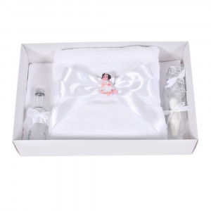 Lumanare botez eleganta cu ingeras si trusou botez asortat, decor Alb, Denikos® C9309 - Img 5