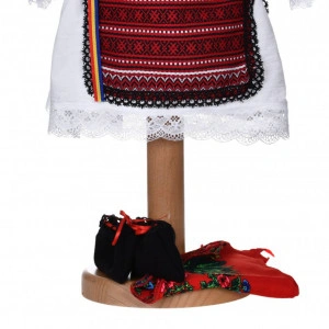 Set costum national fetita, trusou botez landou si lumanare, decor traditional, Denikos® 1053 - Img 5