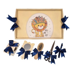 Set tava mot ruperea turtei tema Leu, fundite bleumarin, Denikos® TV042 - Img 2