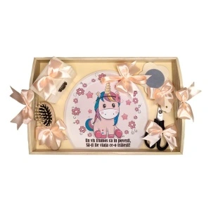 Set tava mot ruperea turtei tema Unicorn, fetita, fundite Somon, Denikos® TV068