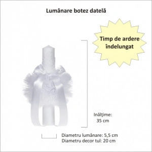 Set trusou botez, cutie trusou si lumanare, decor elegant dantela Alba, Denikos® 925 - Img 2