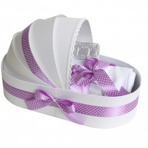 Trusou botez complet, in landou, lila buline Denikos® 135