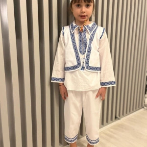 Costum popular baietel, Albastru, Denikos® 672-M