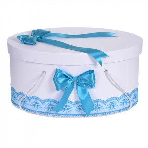 Cutie trusou botez dantela turcoaz si fundite asortate, Denikos® 809