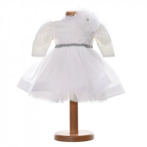 Set botez elegant, rochita 2 piese, trusou botez, cutie trusou si lumanare, decor dantela alba, Denikos® C9186 - Img 4