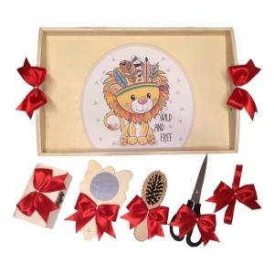 Set tava mot ruperea turtei tema Leu, fundite rosii, Denikos® TV048 - Img 2