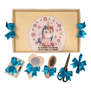 Set tava mot ruperea turtei tema Unicorn, fetita, fundite Turcoaz, Denikos® TV066 - Img 2