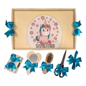 Set tava mot ruperea turtei tema Unicorn, fetita, fundite Turcoaz, Denikos® TV066 - Img 2