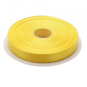 Panglica funda saten 0.6 cm latime, culoare galben, Denikos, rola 22 m