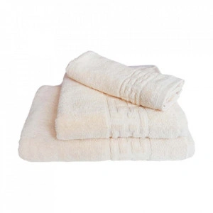 Set 3 prosoape groase si pufoase, bumbac, model grecesc, Crem, Denikos® 257