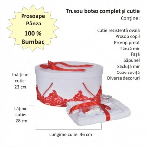 Set elegant trusou botez, cutie trusou si lumanare personalizata cu nume, decor dantela Rosie, Denikos® 937 - Img 4