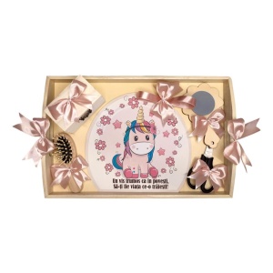 Set tava mot ruperea turtei tema Unicorn, fetita, fundite Roz pudrat, Denikos® TV059