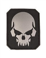 PATCH PVC NEGRU SKULL 3D PATCH W. HOOK&LOOP CLOSURE