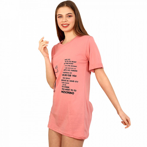 Camasa de Noapte Mini, Ghiche Fashion, Model &#039;The Cities Moschino&#039; Mineral Pink