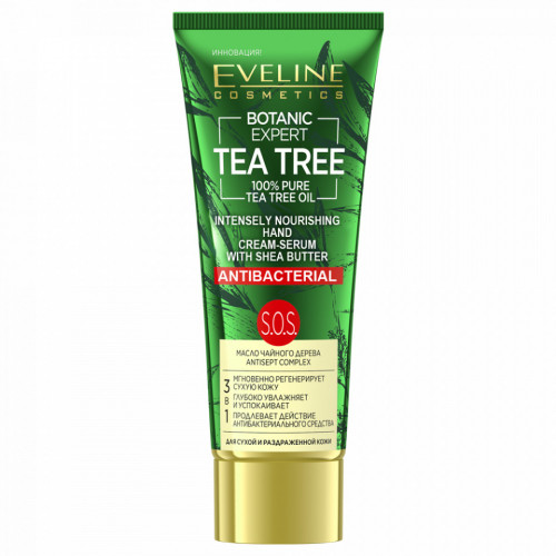 Crema Ser Maini Hranitoare si Antibacteriana Botanic Expert Tea Tree Eveline Cosmetics