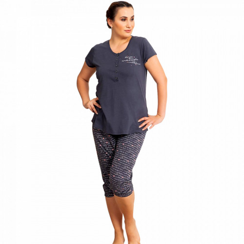 Pijamale Confortabile din Bumbac Marimi Mari Vienetta Model 'Lost in Memories'