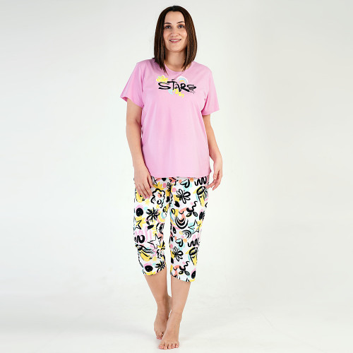 Pijamale Dama Marimi Mari Vienetta Model &#039;Stars&#039; Pink