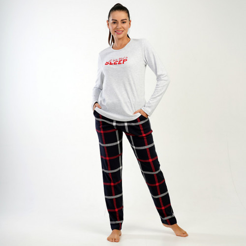 Pijamale Groase din Bumbac Interlock, Brand Vienetta, Model &#039;All You Need is Sleep&#039;