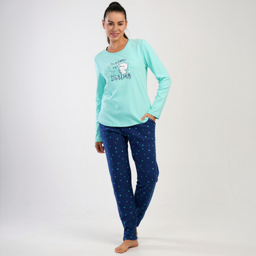 Pijamale Groase din Bumbac Interlock, Brand Vienetta, Model &#039;Awesome Darling&#039;