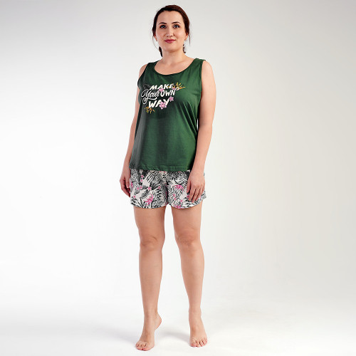 Pijamale Vara Marimi Mari Vienetta Model &#039;Make Your Own Way&#039; Green