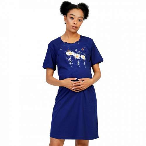 Camasa Gravide si Alaptat Confortabila Vienetta, Model &#039;Faith, Hope, Love&#039; Blue