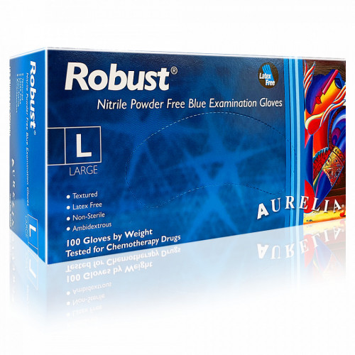 Manusi Nitril Nepudrate Examinare si Protectie Aurelia® Robust® Blue 100 Buc