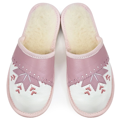 Papuci de Casă Îmblaniti cu Lână de Oaie Model 'Harmony' Pink | Confort și Căldură