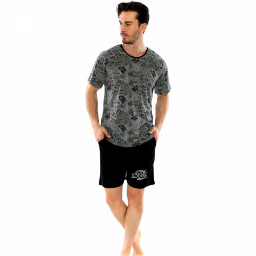 Pijamale Barbati Pantalon Scurt Gazzaz by Vienetta Model 'No Signal'