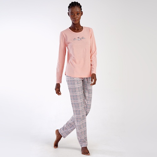 Pijamale Dama din Bumbac 100% Vienetta, Model 'Life is Better with Coffee' | Veselie și Confort