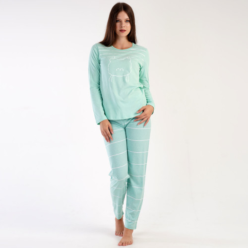 Pijamale Dama din Bumbac 100% Vienetta, Model &#039;New Vision&#039;