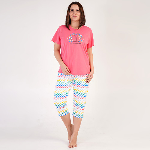 Pijamale Dama Marimi Mari Vienetta Model &#039;Happy Hedgehog&#039; Pink 🦔