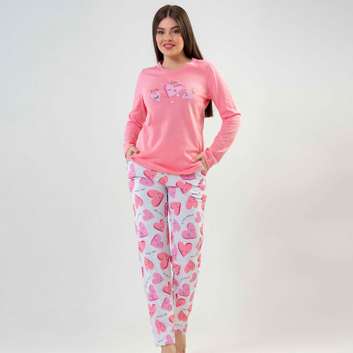 Pijamale din Bumbac Dama, Brand Vienetta, Model &#039;Faith Hope Love&#039;