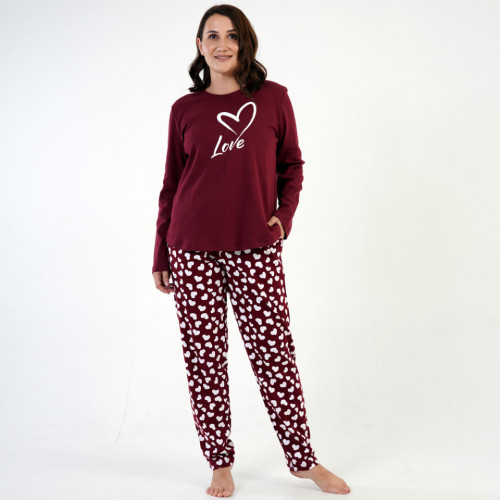 Pijamale Groase din Bumbac Interlock, Brand Vienetta, Model &#039;Simple Love&#039;