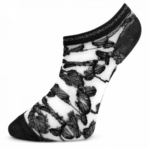 Sosete Glezna Dama cu Dantela Semitransparente Set 2 Bucati, Model 'Fairy Tale' Culoare Negru