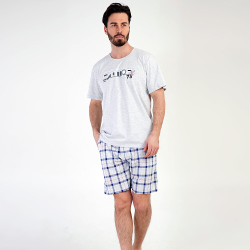 Pijamale Barbati Pantalon Scurt Vienetta | MAN Model 'Break Your Fear' Gray