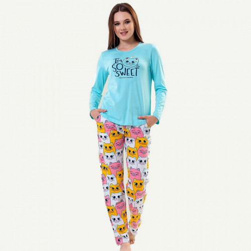 Pijamale Confortabile din Bumbac Vienetta, Model &#039;I&#039;m So Sweet&#039;