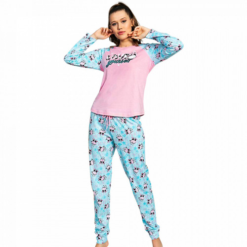 Pijamale Dama Bumbac 100% Vienetta Model &#039;Love Yourself&#039;