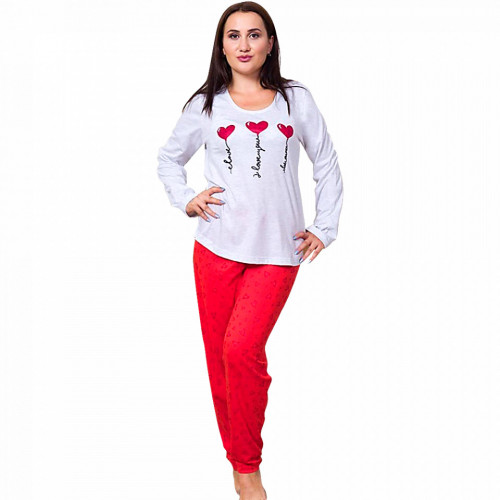 Pijamale Dama Marimi Mari Vienetta Model &#039;I Love You&#039; Gray Light