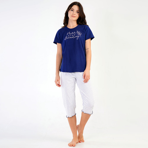 Pijamale Dama Vienetta din Bumbac 100%, Model &#039;Never Stop Dreaming&#039;