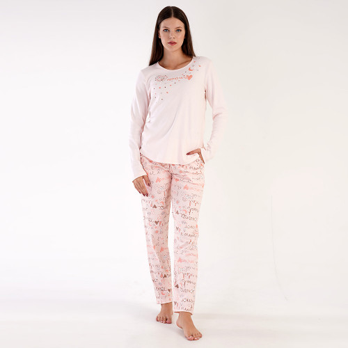 Pijamale Groase din Bumbac Interlock, Brand Vienetta, Model 'L'amour'
