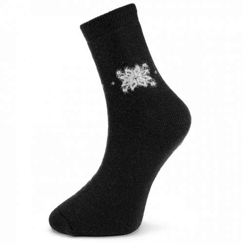 Șosete Călduroase din Lână Culoare Negru Model 'Warm Winter'