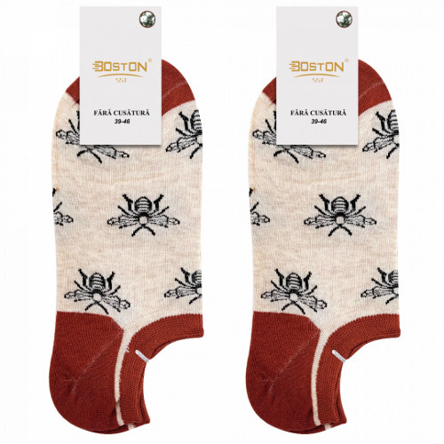Sosete Glezna Dama Fara Cusatura 2 Perechi Model 'HoneyBee' Cream
