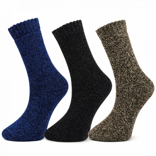 Șosete Groase din Lână de Alpaka Set 3 Perechi Model 'Strong Winter' Cod 02